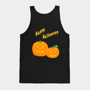 Halloween Jack-O-Lanterns or Jack-O’Lanterns smiling wishing Happy Halloween Tank Top